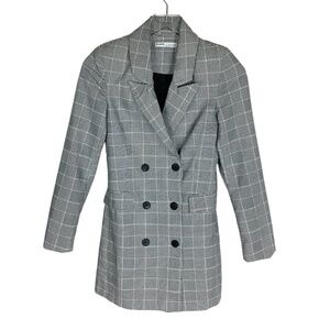 Pull & Bear Double Breasted Houndstooth Blazer Jacket